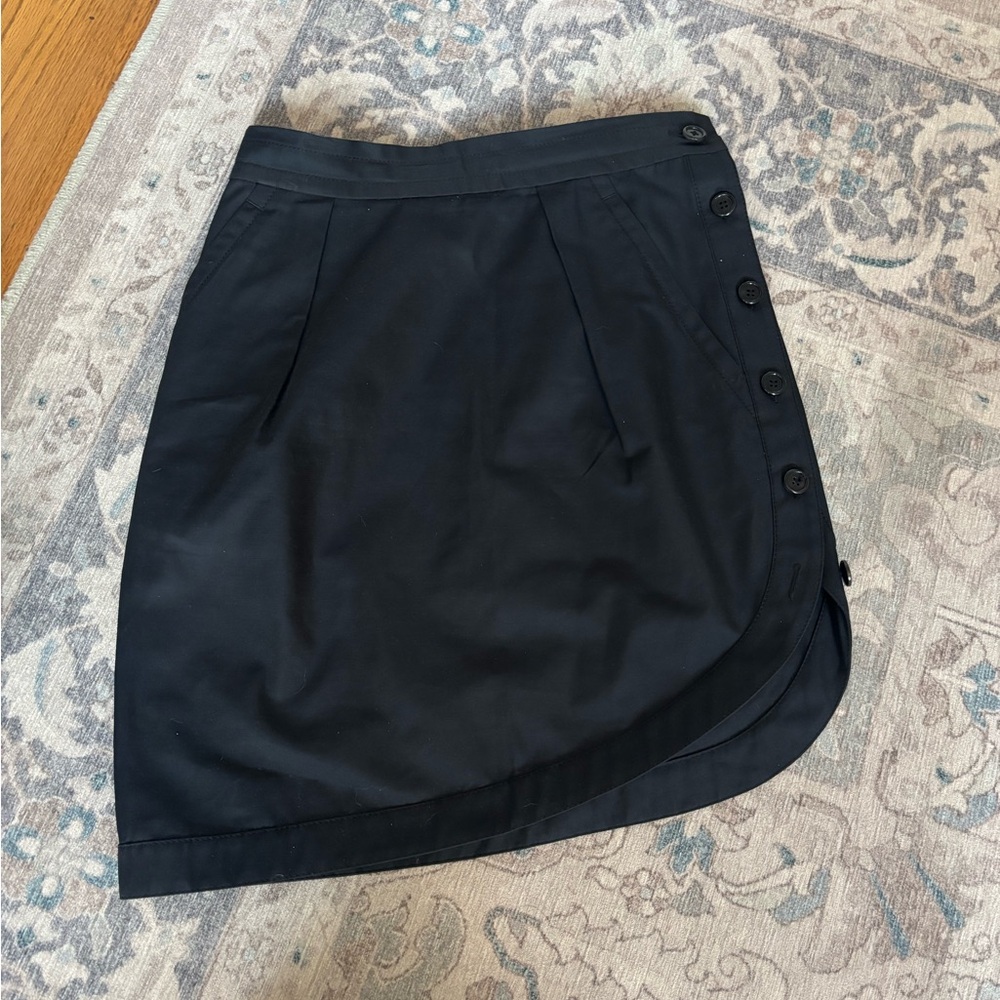 6 Marc Jacobs High Waisted Asymmetrical Button Cotton Blend Skirt
